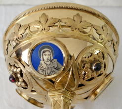 French Antique solid silver Gothic Ciborium